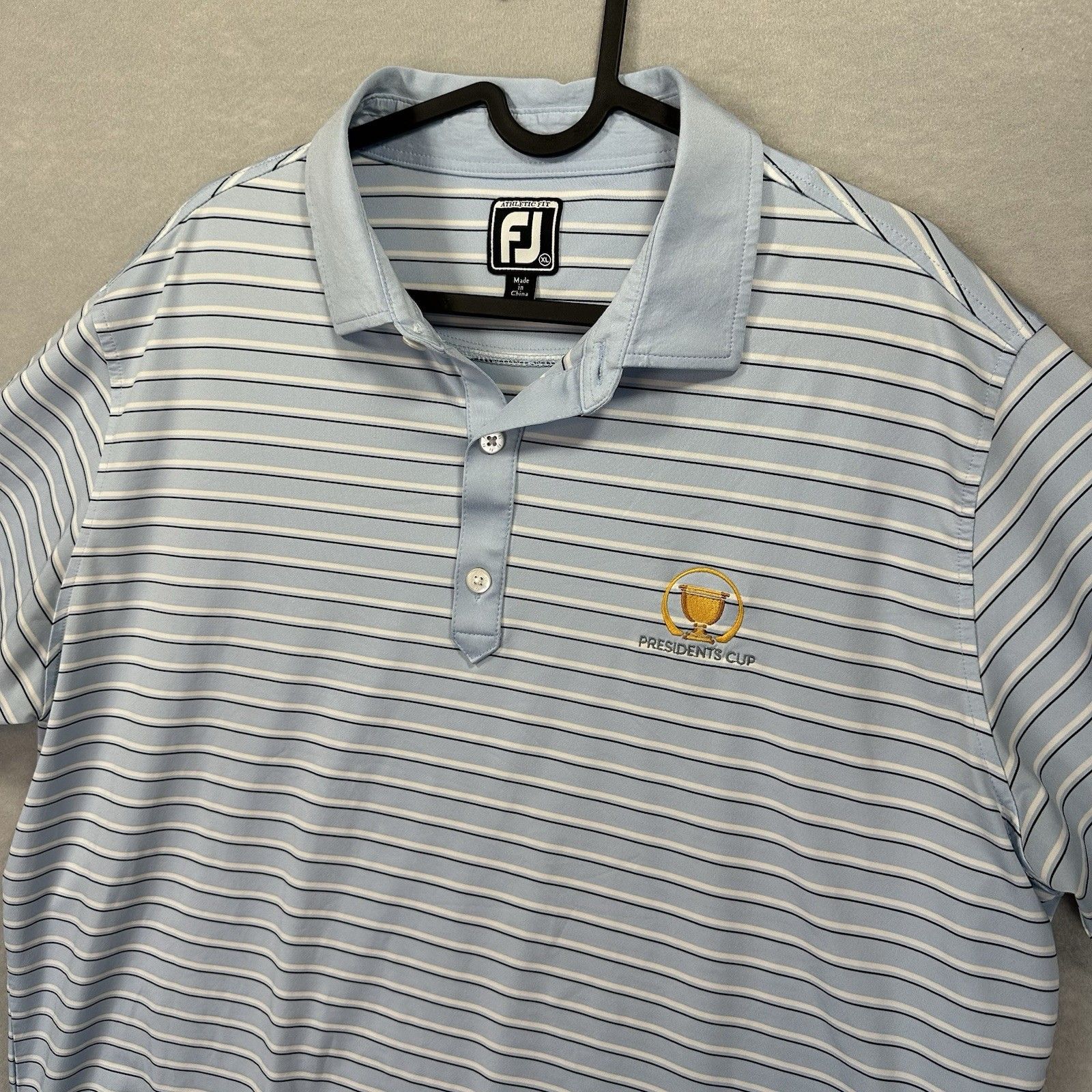 Footjoy Mens Xl Presidents Cup Athletic Fit Performance Golf Polo Embroidered